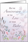 Baby Anniversary of Loss Watercolor Florals and Branches card