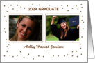 2024 Graduate Photo Custom Name Announcement Gold Digital Gem Dots card