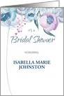 Bridal Shower Invitation Custom Name Blue Gray and Lavender Watercolor card