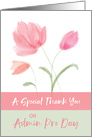 Admin Pro Day Thank You Pink Flowers card