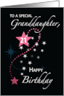 Granddaughter 21st Birthday Star Inspirational Pink and Black card