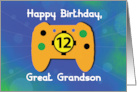 Great Grandson 12 Year Old Birthday Gamer Controller card