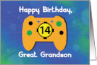 Great Grandson 14 Year Old Birthday Gamer Controller card
