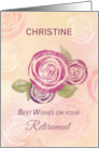 Retirement Custom Name Watercolor Flower Roses card