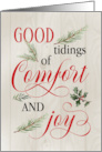 Rustic Christmas Good Tidings of Comfort and Joy card