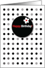 Birthday Simple Black Gray and Red Dots card