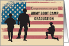 Army Boot Camp Graduation Soldiers on Distressed American Flag card