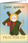St Andrew Pray for Us Simple Catholic Saint card
