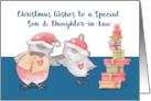 Son and Daughter in Law Cute Christmas Birds card