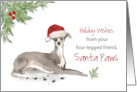 Italian Greyhound Christmas From Dog in Funny Santa Hat card