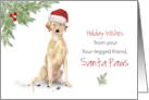 Labrador Retriever Christmas From Dog in Funny Santa Hat card