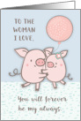 Wife Happy Anniversary Cute Pigs card