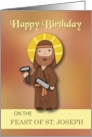 Birthday on the Feast of St. Joseph Simple Catholic Saint card