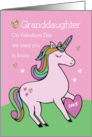 Granddaughter from Us Magical Unicorn Valentines Day card