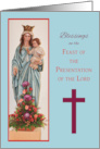 Presentation of the Lord Feast Day Mary Holding Baby Jesus with Flower card