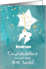 Customizable Name Popped First Tooth Congratulations Stars card