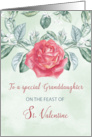 For Granddaughter Rose Religious Feast of St. Valentine card