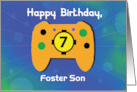 Custom Relation Foster Son 7 Year Old Birthday Gamer Controller card