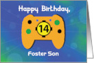 Custom Relation Foster Son 14 Year Old Birthday Gamer Controller card