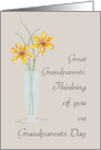 Great Grandparents Grandparents Day Thinking of You with Two Flowers i card