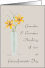 Grandma and Grandpa Grandparents Day Thinking of You with Two Flowers card