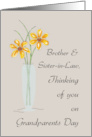 Brother and Sister in Law Grandparents Day Thinking of You with Two Fl card