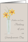 Father in Law Grandparents Day Thinking of You with Two Flowers in Vas card