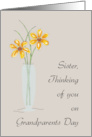 Sister Grandparents Day Thinking of You with Two Flowers in Vase card