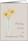 Grandparents Day Thinking of You with Two Flowers in Vase card