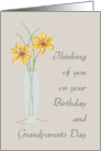 Birthday on Grandparents Day Thinking of You with Two Flowers in Vase card