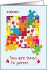 Custom Relation Stepson Valentine Puzzle Love to Pieces card