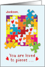 Custom Name Jackson Birthday Puzzle Love to Pieces card