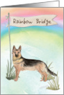 German Shepherd Pet Sympathy Over Rainbow Bridge card