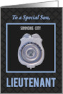 Son Promotion to Lieutenant in Police Department Customizable City card