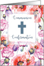 RCIA Communion and Confirmation Poppy Flowers in Pink Purple and Red card