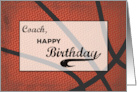 Coach Birthday Basketball Large Distressed Sports Ball card