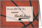 From All Of Us Birthday Basketball Large Distressed Sports Ball card