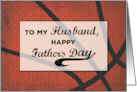 Husband Fathers Day Basketball Large Distressed Sports Ball card