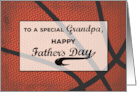 Grandpa Fathers Day Basketball Large Distressed Sports Ball card