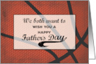 From Both of Us Fathers Day Basketball Large Distressed Sports Ball card