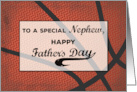 Nephew Fathers Day Basketball Large Distressed Sports Ball card