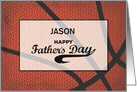 Custom Name Fathers Day Basketball Large Distressed Sports Ball card