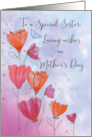 To Sister Mother’s Day Love with Orange and Pink Flowers and Butterfly card