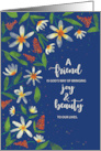 Friend Religious Birthday Daisies and Wildflowers on Navy Blue card
