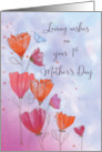 First Mothers Day Love with Orange and Pink Flowers and Butterfly card