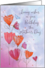 Birthday on Mothers Day Love with Orange Pink Flowers and Butterfly card