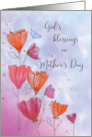 Gods Blessings on Mothers Day Love Orange Pink Flowers Butterfly card