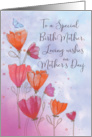 To Birth Mother Mothers Day Love with Orange Pink Flowers Butterfly card