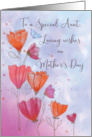 To Aunt Mothers Day Love with Orange and Pink Flowers and Butterfly card