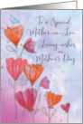To Mother in Law Mothers Day Love with Orange Pink Flowers Butterfly card